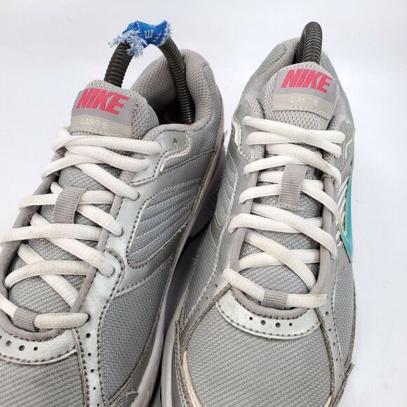 Nike Dart 8 Youth Lace Up Athletic Gym Shoe Girls Size 6 395743-005 Gray Blue - Picture 8 of 9